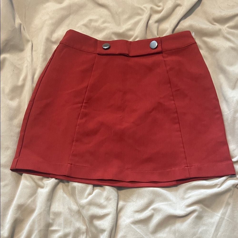 Forever 21 Red Mini Skirt with Button Detail